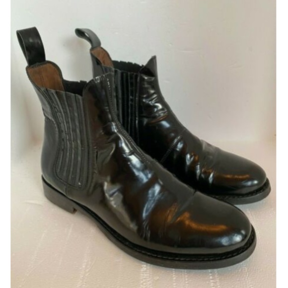 Daryl K Black Patent Leather Chelsea Boots SZ 6 - Picture 2 of 10